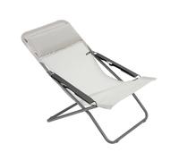 Lafuma MOBILIER - Bain de Soleil Pliant Multiposition TRANSABED - Toile Batyline Résistante - Chaise Longue Terrasse, Piscine et Jardin - 3 Positions, Tout Confort, Fabriqué en France - Beige SEIGLE