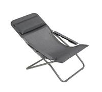 Chaise pliante Lafuma Mobilier Transabed Batyline Duo gris graphite