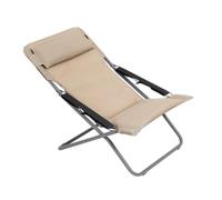Lafuma MOBILIER - Chaise Longue - Bain De Soleil - Transat Jardin - Pliant - Transabed - Becomfort® - Beige Moka - Fabriqué en France - LFM2829_9935 - Garantie 5 Ans - L.93 > 113xl.67xH.67 > 88cm