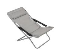Lafuma MOBILIER - Chaise Longue - Bain De Soleil - Transat Jardin - Pliant - Transabed - Becomfort® - Gris Silver - Fabriqué en France - LFM2829_8901 - Garantie 5 Ans - L.93xl.67xH.88cm