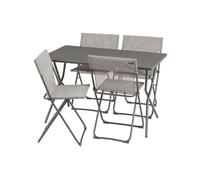Lafuma MOBILIER - Ensemble 1 Table Rectangle, 4 Chaises Pliantes Ultra-compactes - Balcony - Acier - Gris Titane - Fabriqué en France - BDL0035_7782 - Garantie 5 Ans - L.70xl.120xH.72cm