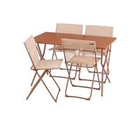 Lafuma MOBILIER - Ensemble 1 Table Rectangle, 4 Chaises Pliantes Ultra-compactes - Balcony - Acier - Orange Canyon - Fabriqué en France - BDL0035_9875 - Garantie 5 Ans - L.70xl.120xH.72cm