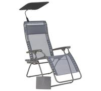 LAFUMA MOBILIER-Fauteuil de relaxation de jardin Relax Zen édition silex Velio coloris gris Lafuma - 68 x 88 x 115 cm