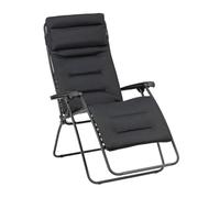 Lafuma MOBILIER - Fauteuil Matelassé Relax Zéro Gravité RSX Clip XL - Chaise Longue Multiposition Pliante Jardin et Intérieur - Toile AirComfort® Résistante - Tout Confort, France - Noir Acier