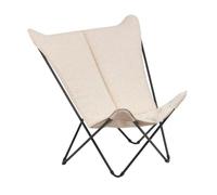 Lafuma MOBILIER - Fauteuil Papillon Matelassé Grande Largeur - Sphinx - Niksen - Beige Creme - Fabriqué en France - LFM5396_A004 - Garantie 5 Ans - L.83xl.91xH.87cm