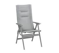 Lafuma MOBILIER - Fauteuil Pliant Matelassé Dossier Haut - Zen-it - Becomfort® - Gris Silver - Fabriqué en France - LFM2831_8901 - Garantie 5 Ans - L.64xl.62xH.117cm