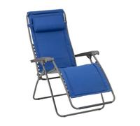 Lafuma MOBILIER - Fauteuil Relax Transat Jardin - Chaise Longue Matelassé Zéro Gravité - Rsx Clip - Lightcomfort® - Bleu Denim - Fabriqué en France - LFM2054_9928 - Garantie 5 Ans - L.87xl.67xH.115cm