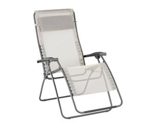 Lafuma MOBILIER - Fauteuil Relax Zéro Gravité RSXA Clip XL - Chaise Longue Pliante Terrasse et Jardin -Toile Batyline Résistante -Transat Multiposition, Tout Confort, Fabriqué en France -Beige SEIGLE