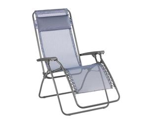 Lafuma MOBILIER - Fauteuil Relax Zéro Gravité RT 2 - Chaise Longue Pliante Terrasse et Jardin - Toile Batyline Résistante - Transat Multiposition, Tout Confort, Fabriqué en France - Bleu Ocean