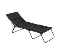 Lafuma Mobilier Lit de Soleil, Pliable, Dossier réglable, Système Lacets, Siesta L, Air Comfort, Couleur: Acier, LFM2851-6135