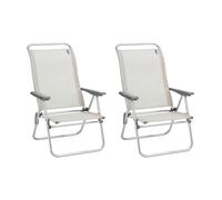 LAFUMA MOBILIER - Lot De 2 Fauteuils Pliants Bas Ultra-légers - Alu Low - Batyline® Iso - Beige Seigle - Fabriqué en France - BDL0042_9869 - Garantie 5 Ans - L.69xl.63xH.101cm