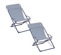 Lafuma MOBILIER - Lot De 2 Transats Jardin Oscillants - Transaswing - Airlon - Bleu Rayure Indigo - Fabriqué en France - BDL0062_A003 - Garantie 5 Ans - L.83xl.60xH.91cm