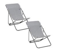 Lafuma MOBILIER - Lot De 2 Transats Jardin Pliants Multi-Positions - Maxi Transat - Airlon - Gris Rayure Terre - Fabriqué en France - BDL0060_A001 - Garantie 5 Ans - L.83xl.62xH.91cm