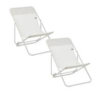 Lafuma MOBILIER - Lot De 2 Transats Jardin Pliants Multi-Positions - Maxi Transat - Batyline® Iso - Beige Seigle - Fabriqué en France - BDL0004_9948 - Garantie 5 Ans - L.83xl.62xH.91cm