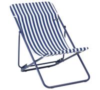 Lafuma MOBILIER - Transat Jardin Pliable - Chilienne Multi-Positions - Maxi Transat - Airlon - Bleu Rayure Indigo - Fabriqué en France - LFM5393_A003 - Garantie 5 Ans - L.83xl.62xH.91cm
