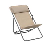 LAFUMA MOBILIER-Maxi transat en tube titane et toile moka Lafuma BeComfort - 62 x 83 x 94 cm