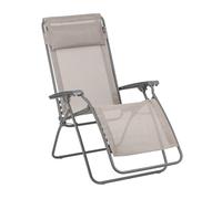 Lafuma Mobilier - R Clip PL AMZ - Fauteuil Relax Zéro Gravité - Chaise Longue Multiposition Pliante Terrasse et Jardin - Toile Batyline Résistante - Fabriqué en France - Chataigne Beige/Titane