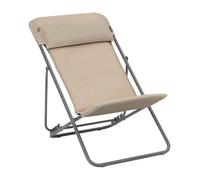 LAFUMA MOBILIER-Maxi transat en tube titane et toile moka Lafuma BeComfort - 62 x 83 x 94 cm