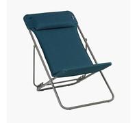 Lafuma MOBILIER - Transat Jardin Pliable - Chilienne Multi-Positions avec Têtière - Maxi Transat + - Becomfort® - Vert Olive - Fabriqué en France - LFM5175_9548 - Garantie 5 Ans - L.83xl.62xH.91cm