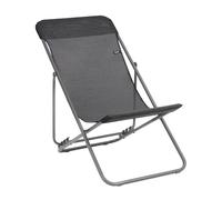 Lafuma MOBILIER - Transat Jardin Pliable - Chilienne Multi-Positions - Largeur 52cm - Transatube 2 - Batyline® Iso - Noir - Fabriqué en France - LFM2764_8551 - Garantie 5 Ans - L.83xl.56xH.91cm