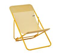 Lafuma MOBILIER - Transat Jardin Pliable - Chilienne Multi-Positions - Largeur 58cm - Maxi Transat - Batyline® Iso - Jaune Miel - Fabriqué en France - LFM5170_9987 - Garantie 5 Ans - L.83xl.62xH.91cm