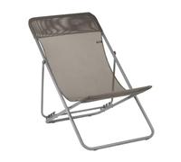 Lafuma MOBILIER - Transat Pliant Multiposition Maxi TRANSAT - Toile Batyline Résistante - Chaise Longue Pliante Terrasse et Jardin - 4 Positions, Tout Confort, Fabriqué en France - Marron Graphite