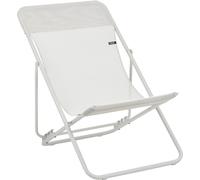 Lafuma Chaise longue pliante multi-positions Maxi Transat Batyline® Iso Seigle beige, cadre beige