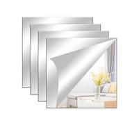 LAGAHS 4 Pièces Miroir Mural Autocollant, Miroir Adhesif Mural, Miroirs Muraux, Stickers Miroir a Coller Chambre Porte Collant Mural Decoration Murale Incassable Murales Salon Salle de Bain