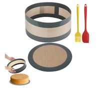 LAGAHS Lot de 2 tapis de cuisson en silicone avec brosses et grattoir en silicone, tapis rond rectangulaire anti-adhésif pour le fond du four, tapis de séchage de cuisine pour empêcher le gâteau de