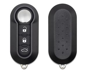 Lage Coque pour ompatible avec Fiat Grande Punto, Evo, Panda, 500, Bravo, Stilo, et Lancia Ypsilon, Delta, Musa - Coque de rechange en plastique noir avec lame et boutons