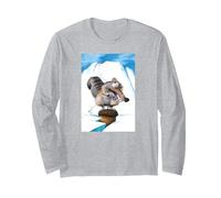 L'âge de Glace : Scrat Iceberg Crack Manche Longue, Unisexe pour Adultes, Gris Chiné, S