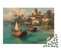 L'âge d'or des Pirates, Port sûr | pour Adultes || 1000pcs (75x50cm) Puzzles Jeux ÉduChatifs Puzzles De Décoration Intérieure