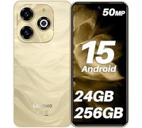 LAGENIO A11 Pro Smartphone Android 15, 24 Go + 256 Go / 1 to TF, Téléphone Portable Double SIM 4G, 50 MP + 8 MP, 120 Hz + 6.7" HD, 5150 mAh, Widevine L1 / OTG/GPS/Fingerprint/Face ID- Or