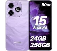 LAGENIO A11 Pro Téléphone Portable 24Go+256Go/1To TF, 50MP+8MP, Android 15 Smartphone Octa Core Unisoc T7250, 120Hz+6.7" HD, 5150mAh, Double 4G SIM/OTG/Widevine L1/GPS - Violet