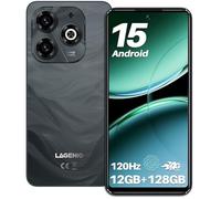 LAGENIO A11 Smartphone Pas Cher Android 15-12 Go + 128 Go / 1 to Téléphone Portable Pas Cher, 120 Hz + 6,7" HD, Batterie 5150 mAh, 13 MP + 8 MP Téléphone Débloqué, 4G Dual SIM/Face ID/GPS - Gris