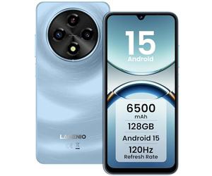 LAGENIO A12 Telephone Portable 4G Android 15, 12 Go RAM + 128 Go ROM, Batterie 6500mAh Smartphone Pas Cher, Écran 6.9 Pouces HD+ 120Hz, AI Camara 13MP, Octa-Core, Double SIM/Face ID/GPS/OTG