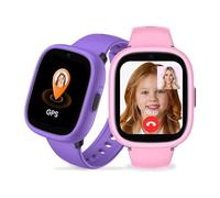 LAGENIO K3 Montre connectée Enfants avec GPS et téléphone, Traceur GPS pour Enfants en Deux Couleurs interchangeables, Montre-Bracelet pour garçons avec Appel vidéo, Mode Scolaire, Fonction SOS