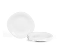 LaGlint Assiettes à Dessert Salade Carré 20,32cm, Verre Opale Blanches Petite Assiettes Vaisselles pour 6 Personnes pour Entrée, Dessert, Gâteau, Salade, Sushi