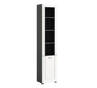 Lago armoire haute pour salle de bain 1 porte, 4 tablettes mat blanc,gris.