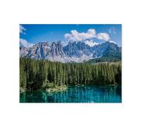 Lago di Carezza Magique à Bolzano, Tyrol du Sud，Puzzles pour Adultes 1000 Pièces Puzzles pour Adultes pour Enfants Puzzle en Bois Ados Jeux Éducatifs Anti-Stress Jouet Cadeau（75x50cm）-O85