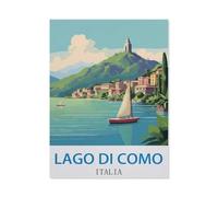 Lago Di Como Italia，Jigsaw Puzzles for Adults 1000 Piece, Classic Puzzle Teens Boys Girls Puzzles Sturdy Tight Fitting Pieces,Letters on Back for Ideal Challenging and Gift（38x52cm）-ED72