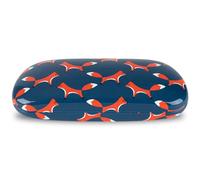 LAGO TERRA Étui à lunettes rigide imprimé renard, Renard bleu marine., M