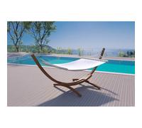 Lagoa Écru : Hamac Bois Sur Support 3,15 M - 1 Personne - Toile Poly-Coton Beige