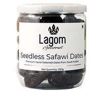 Lagom dattes safawi gourmandes sans pépins 250 g Arabie saoudite naturelle sans conservateur, sans sucre ajouté, sans gluten, végétalienne, végétale, sans OGM, dattes, fruits secs, khajur,