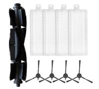 Lagomloot Brosse principale, brosses latérales kit pour aspirateur robot EZVIZ RE4, RE4 Plus, RE5, RE5 Plus, poils en nylon, boîtier en plastique, papier filtre