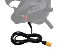 Lagomloot Câble d'alimentation xt60 mâle vers DC 5,5 mm pour lunettes FPV, cordon à angle droit de 1,2 m compatible avec Skyzone V2 et pour systèmes Dji