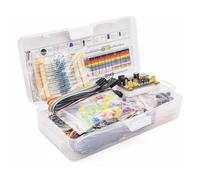 Lagomloot Composant électronique pour kit de démarrage avec platine d'expérimentation 830 points, module d'alimentation, pour fils de démarrage, résistances, LED pour projets de prototypage de circuit
