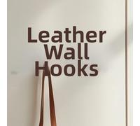 Lagomloot Crochets muraux modernes et minimalistes en cuir, robuste Q235 en acier Q235, double cintre pour vêtements pour entrée, salon, placard, porte-manteau peu encombrant avec accents en laiton