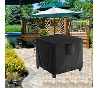 Lagomloot Housse de feu carrée en tissu Oxford 210D avec cordon de serrage et sangles à boucle, protection anti-poussière résistante aux intempéries pour poêle d'extérieur de 71 x 71 x 63,5 cm