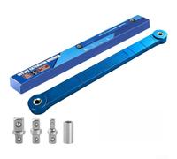 Lagomloot Jeu de clés d'extension décalées 3/8 pour zones difficiles d'accès avec adaptateurs carrés oudée en acier C-R-V pour réparation de voiture, garage, utilisation noire, boîte noire